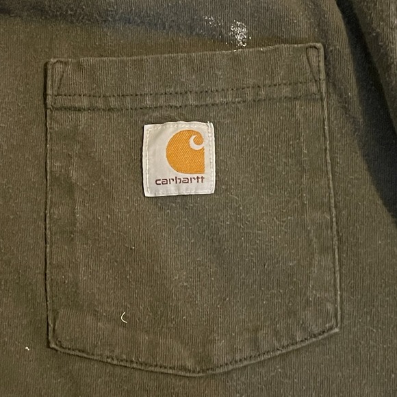 Carhartt Shirt Men Large Green Streetwear Paint Splattered Workout Workwear Tee - Picture 5 of 8